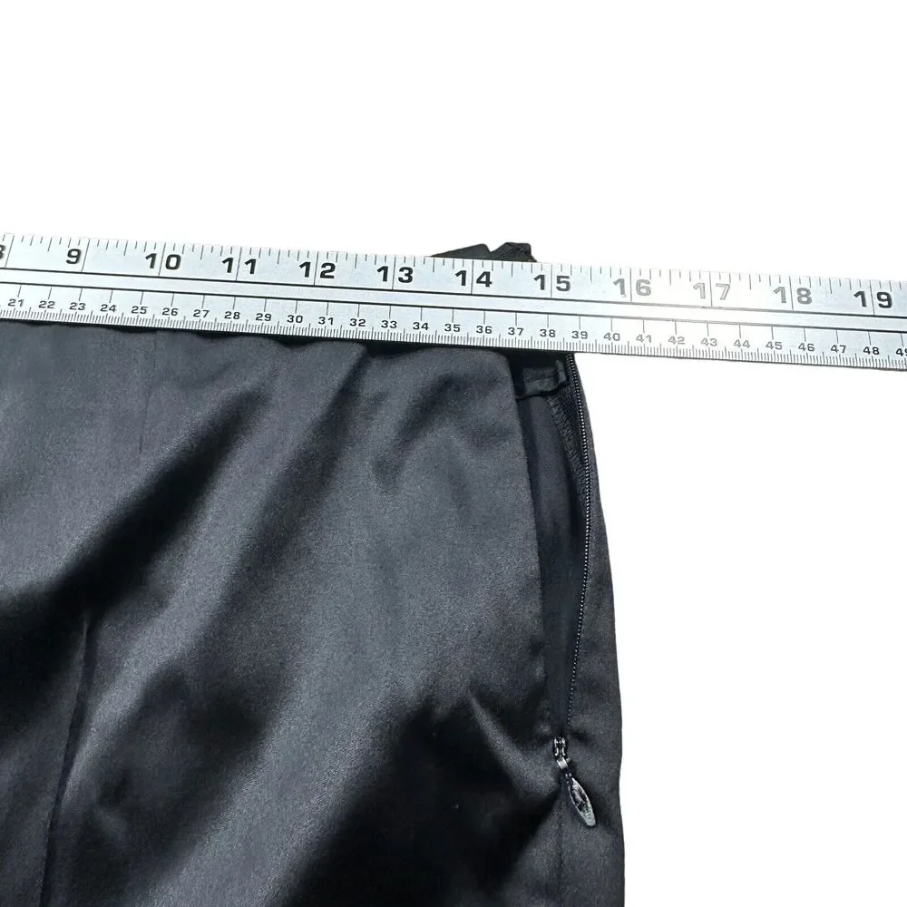 Akris Dress Pants Women's 8 Black Silk Pleated Straight Leg Side Closure‎ Zipper
